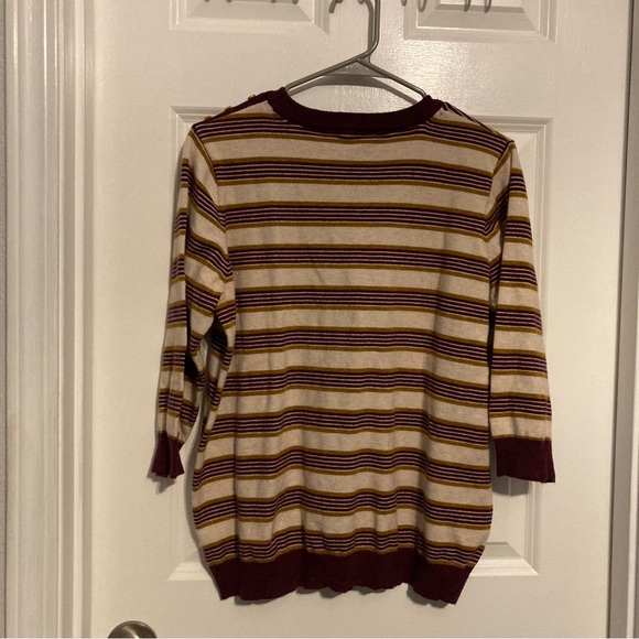 Modcloth Purple and Gold Striped Sweater - Picture 3 of 4